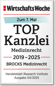 Auszeichnung Wirtschaftswoche: 7 x Top-Kanzlei Medizinrecht 2019 - 2025